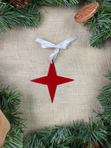 4 Pointed Star Metal Ornament