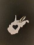 West Virginia with Heart Metal Keychain
