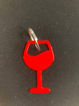 Wine Glass Metal Keychain