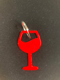 Wine Glass Metal Keychain