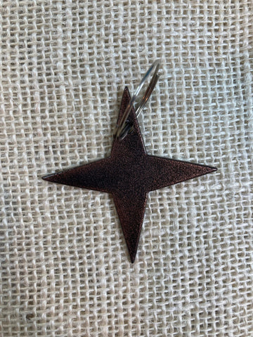 4 Pointed Star Metal Keychain