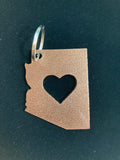 Arizona with Heart Metal Keychain