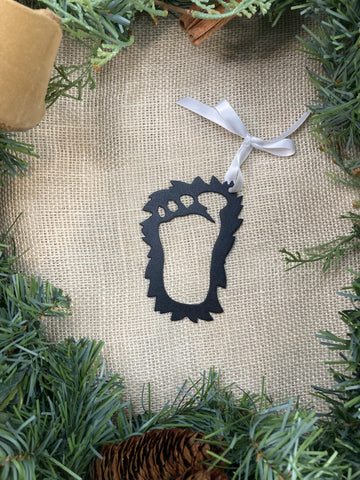 Bigfoot Footprint Metal Ornament