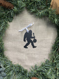 Bigfoot with Banjo Metal Ornament