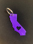 California with Heart Metal Keychain