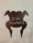 Give Thanks - Cooked Turkey Metal Yard Stake (set of 2)