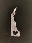 Delaware with Heart Metal Keychain