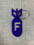 F Bomb Metal Keychain