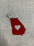 Georgia with Heart Metal Keychain