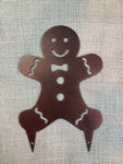 Gingerbread Man Metal Yard Stake (set of 3)