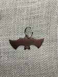 Hanging Bat with Eyes Metal Keychain