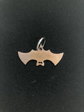 Hanging Bat with Eyes Metal Keychain