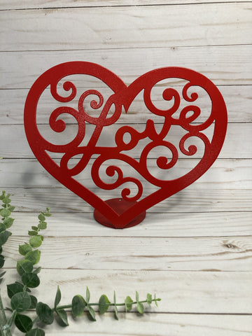 Heart with Love Metal Stand Up (set of 2)