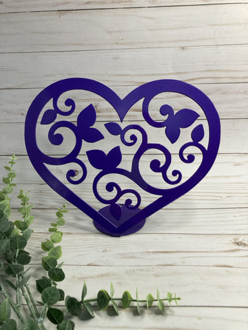 Heart with Vines Metal Stand Up (set of 2)