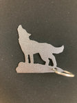 Howling Wolf Metal Keychain