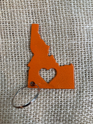 Idaho with Heart Metal Keychain