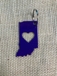 Indiana with Heart Metal Keychain