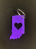 Indiana with Heart Metal Keychain