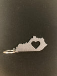 Kentucky with Heart Metal Keychain