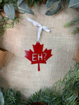 Maple Leaf with Eh Metal Ornament