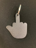 Middle Finger Metal Keychain