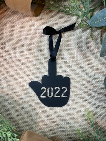 Middle Finger 2022 Metal Ornament