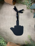 Middle Finger Metal Ornament