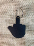 Middle Finger Metal Keychain