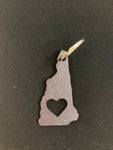 New Hampshire with Heart Metal Keychain