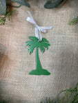 Palm Tree on Island Metal Ornament