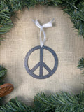 Peace Sign Metal Ornament