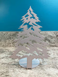 Pine Tree with Snow Metal Stand Up (set of 4)