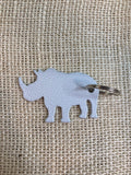 Rhino Metal Keychain