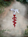 Rod of Asclepius Metal Ornament