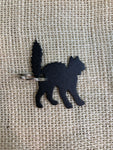 Scared Cat Metal Keychain