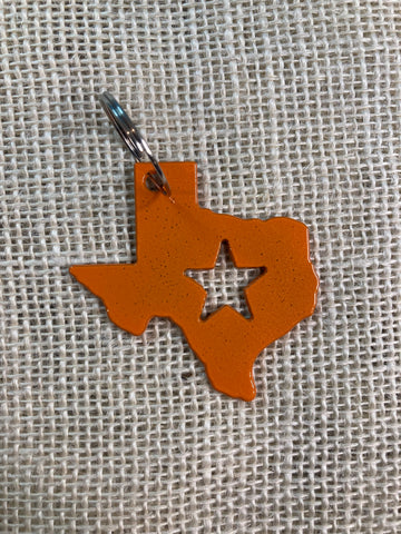 Texas with Star Metal Keychain