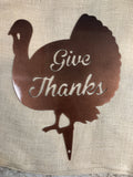 Turkey - Give Thanks - Metal Yard Stake (set of 2)