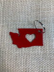 Washington with Heart Metal Keychain