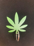 Weed Leaf Metal Keychain