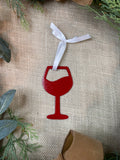 Wine Glass Metal Ornament