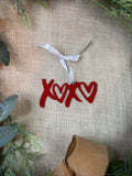 XOXO Heart Metal Ornament